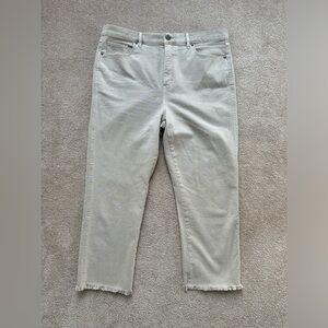 Loft‎ Women’s High Waist Straight Crop Jean, Celestial Jade size 32